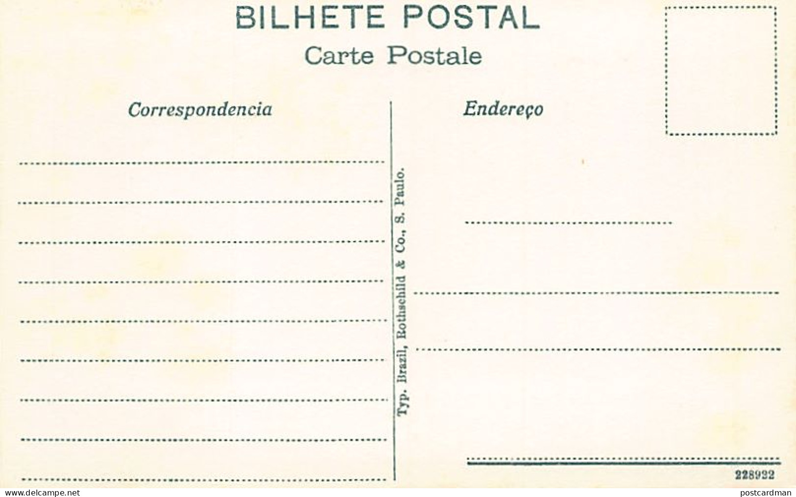 Brasil - SAO PAULO - Rua S. Joao - Ed. Typ. Brasil, Rothschild & Co. 9 - São Paulo