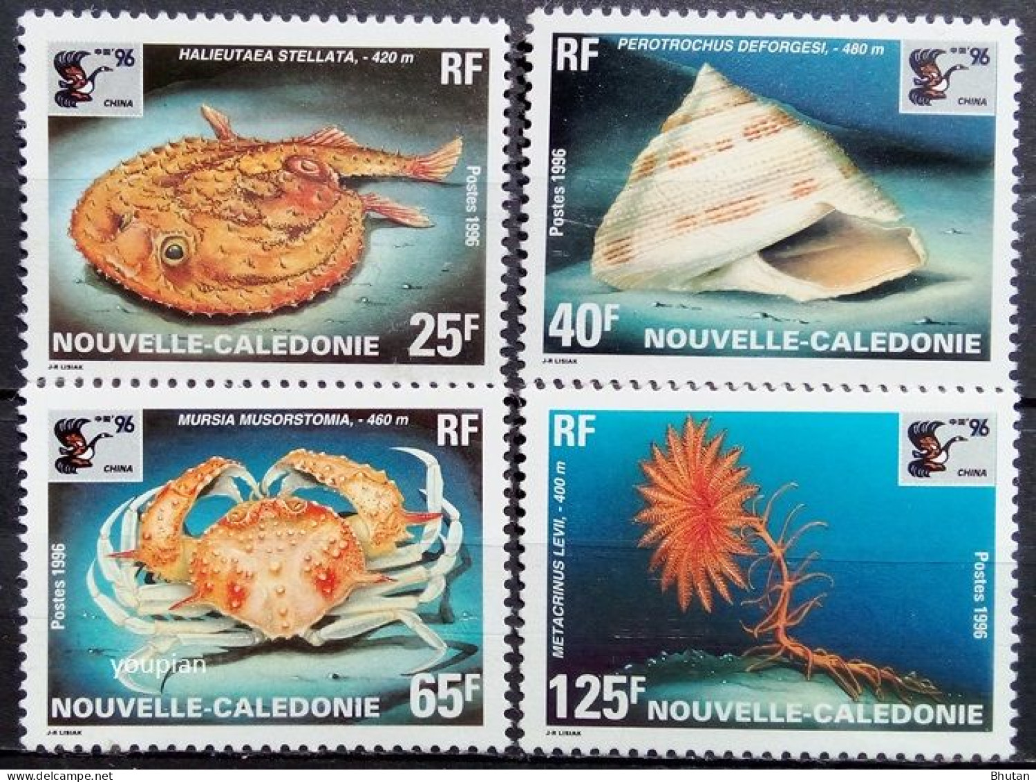 New Caledonia 1996, Marine Animals, MNH Unusual Stamps Set - Unused Stamps