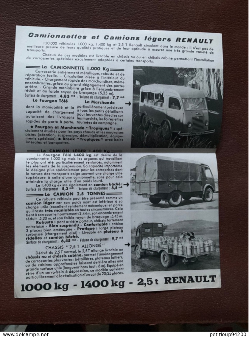 (28) DOCUMENT Commercial  RENAULT Fourgon Tôle 1000 Kg 1000 Kg-1400kg-2,5t - Automobile