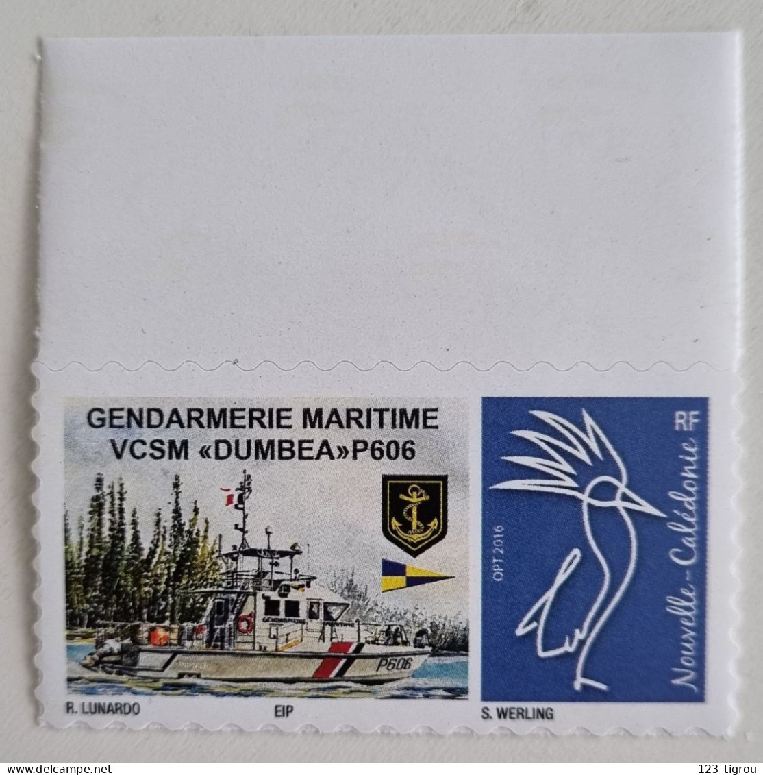 VARIETE CAGOU PERSONNALISE LOGO GENDARMERIE MARITIME DE LUNARDO TETE DE CAGOU FLUORESCENT & NON FLUORESCENT TB - Ongebruikt