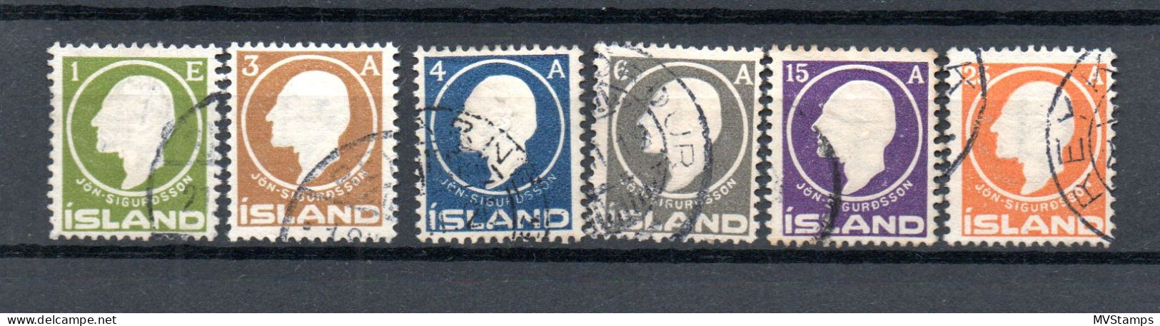 Iceland 1911 Set Jon Sigurdsson Stamps (Michel 63/68) Nice Used - Gebraucht