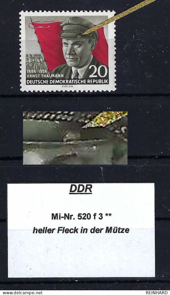 DDR Mi-Nr. 520 F 3 Plattenfehler Postfrisch - Siehe Beschreibung Und Bild - Errors & Oddities