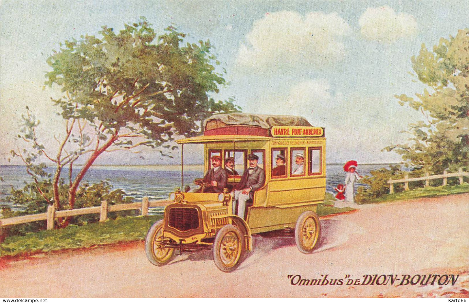 Omnibus DE DION BOUTON * CPA Illustrateur Publicitaire Ancienne * Autobus Autocar Car Bus De Dion Bouton - Autobús & Autocar