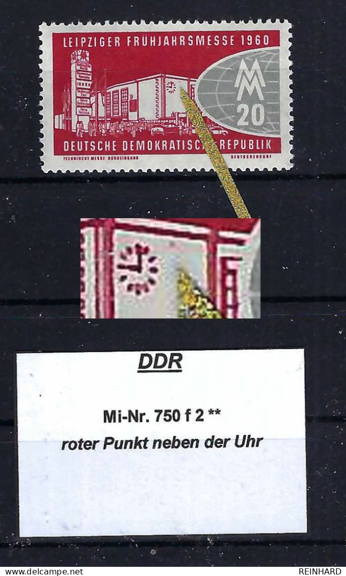 DDR Mi-Nr. 750 F 2 Plattenfehler Postfrisch - Siehe Beschreibung Und Bild - Plaatfouten En Curiosa