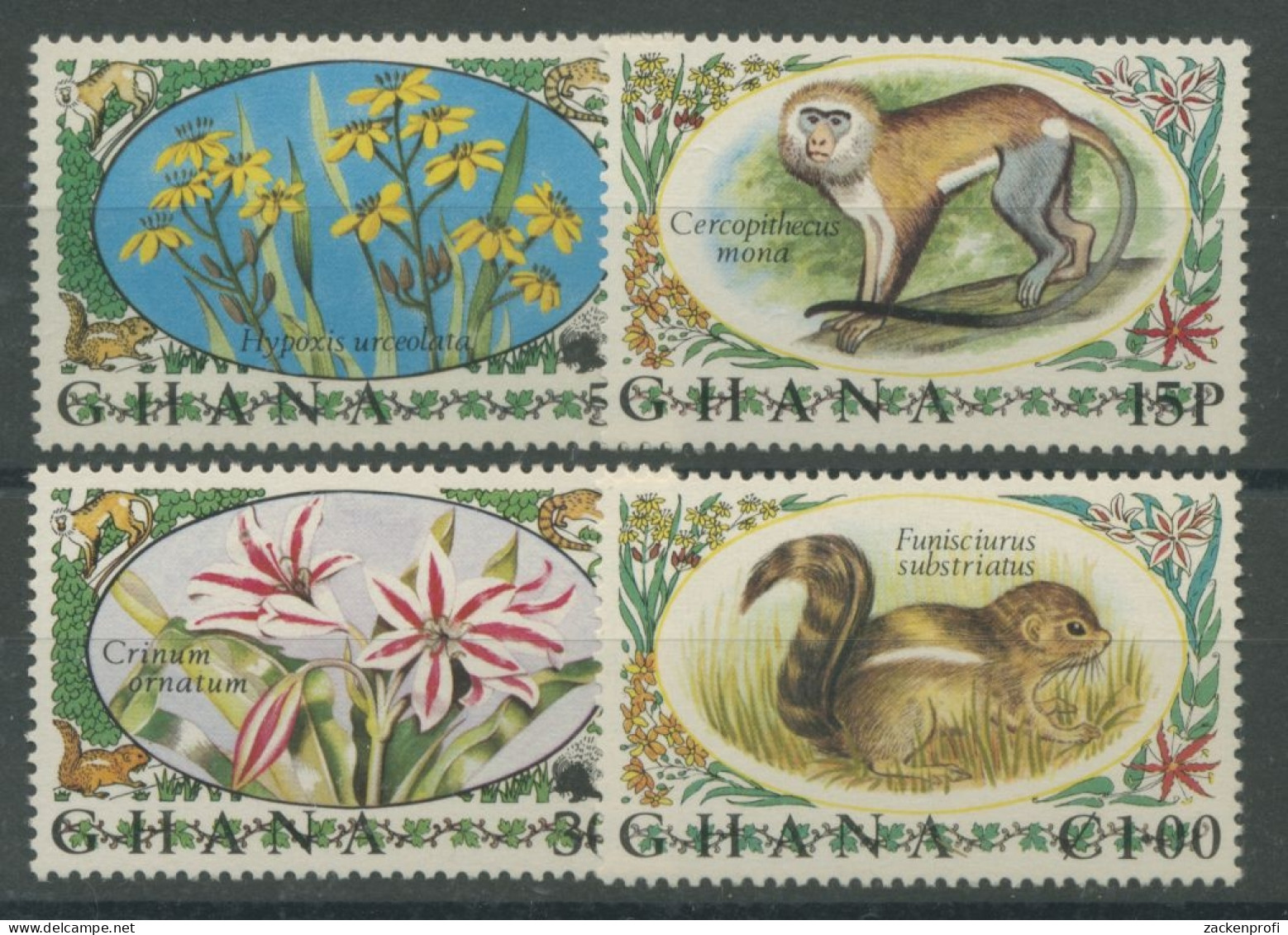 Ghana 1972 Einheimische Pflanzen Und Tiere 468/71 A Postfrisch - Ghana (1957-...)