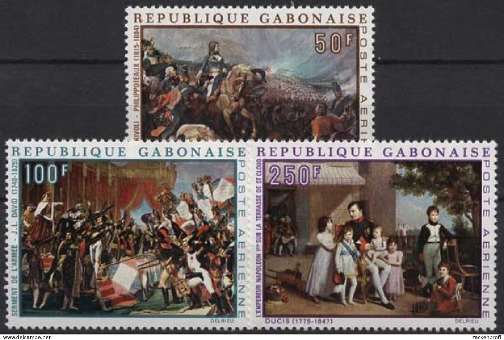 Gabun 1969 200. Geburtstag Napoleons I. Gemälde 330/32 Postfrisch - Gabon (1960-...)