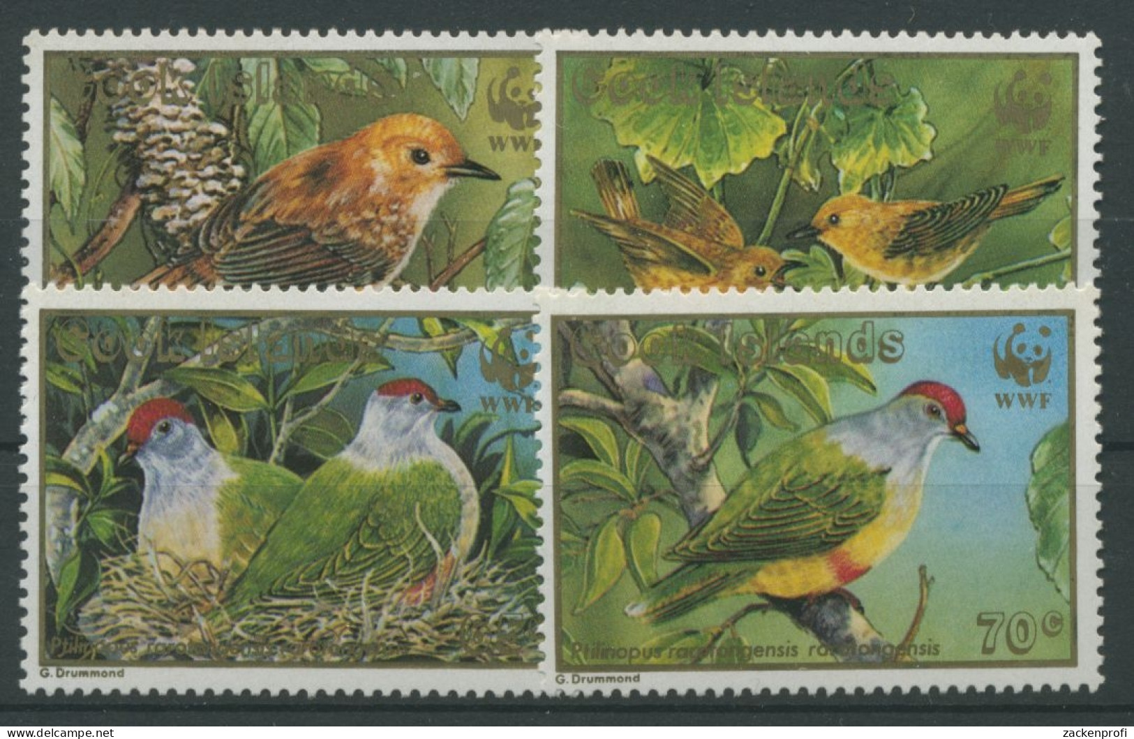 Cook-Inseln 1989 WWF Naturschutz Vögel Fruchttaube 1278/81 Postfrisch - Cookeilanden