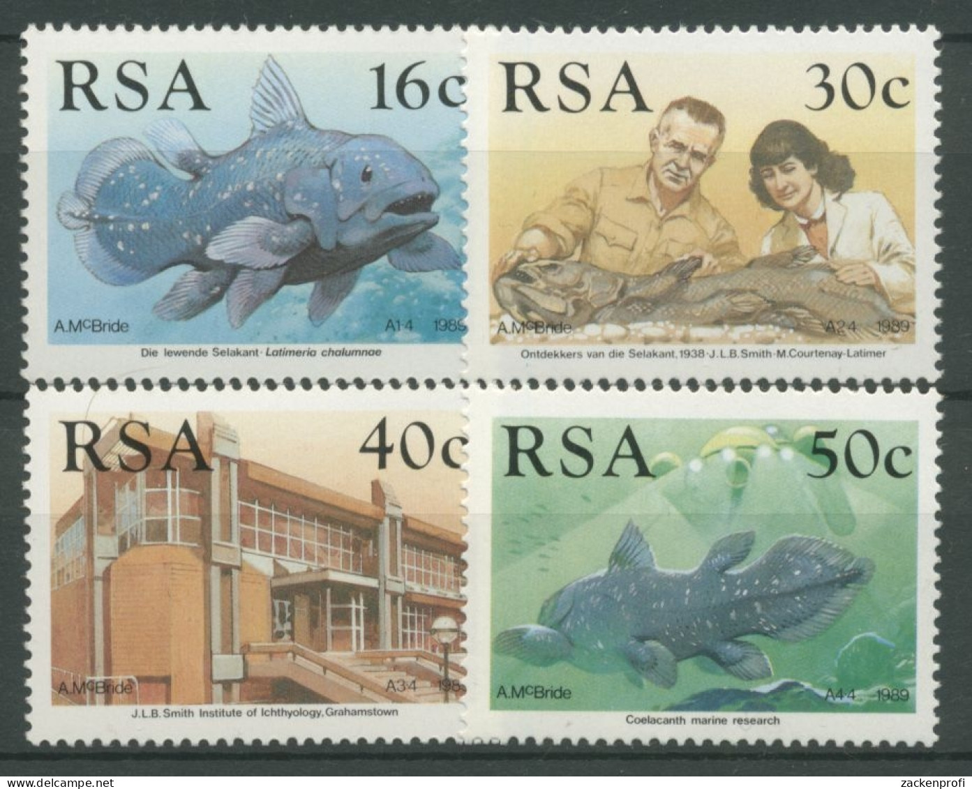 Südafrika 1989 Fische Komoren-Quastenflosser 766/69 Postfrisch - Unused Stamps