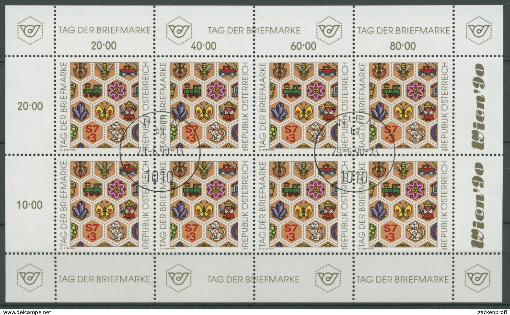 Österreich 1990 Tag Der Briefmarke Kleinbogen 1990 K Gestempelt (C14925) - Blocs & Feuillets