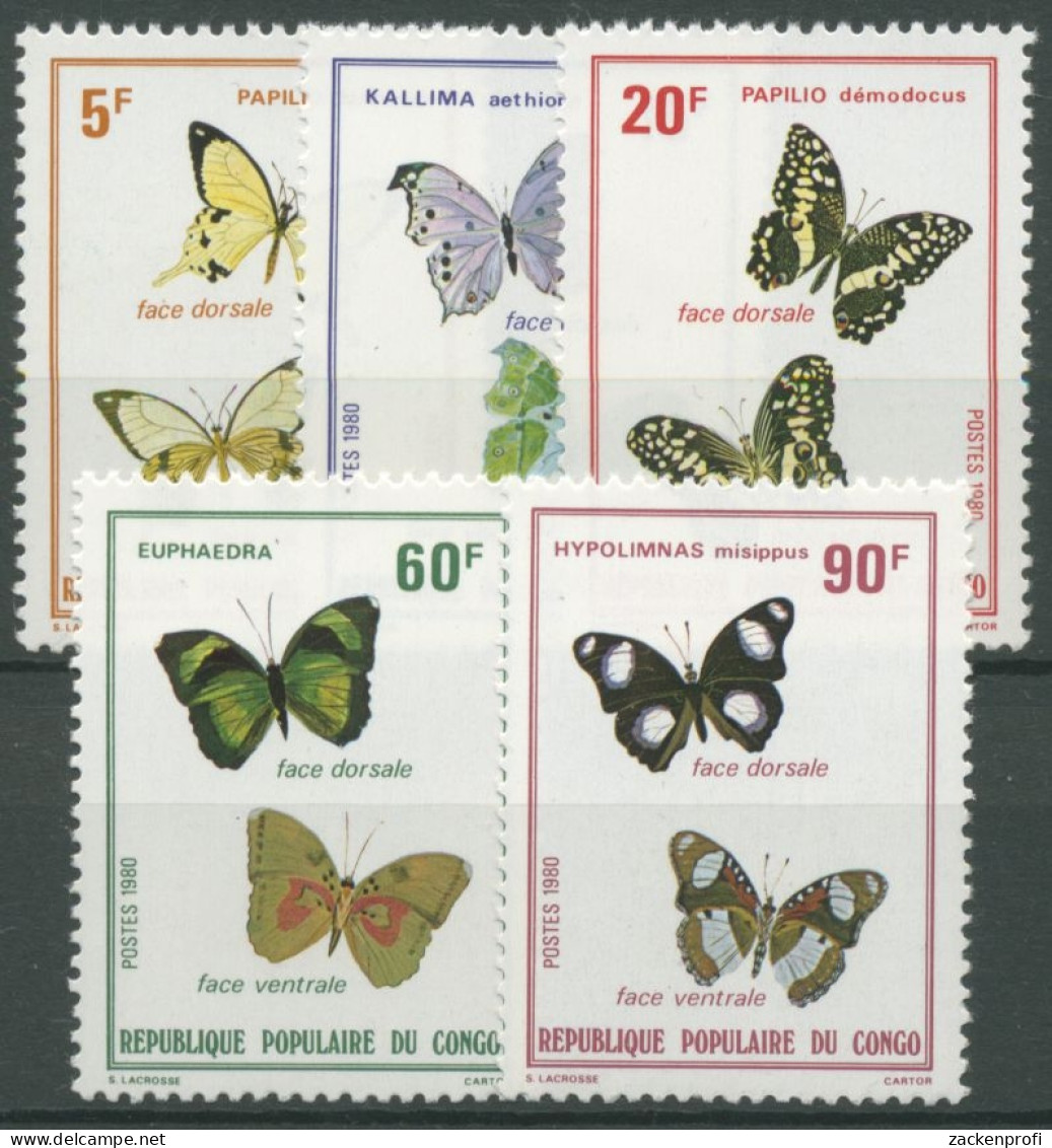 Kongo (Brazzaville) 1980 Schmetterlinge 751/55 A Postfrisch - Nuevas/fijasellos