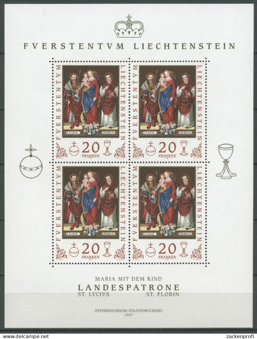 Liechtenstein 1997 Landespatrone Kleinbogen 1151 K Postfrisch (C16245) - Blocks & Sheetlets & Panes