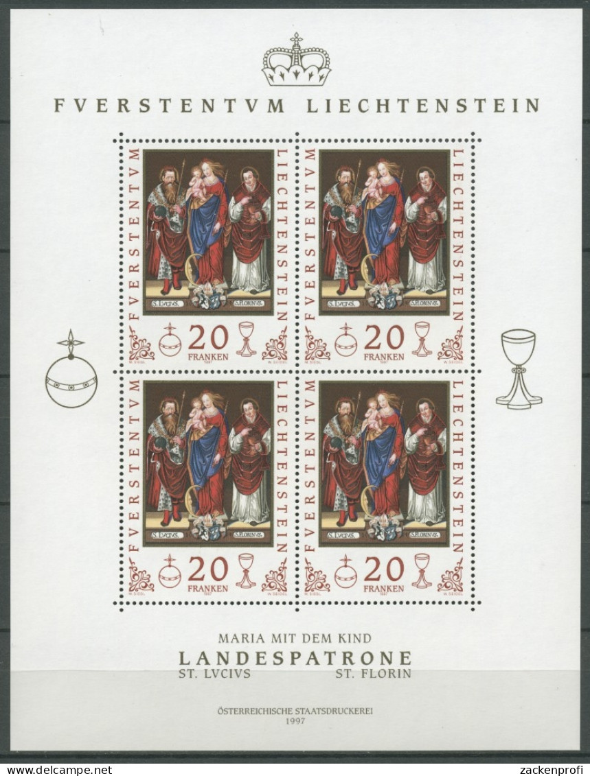 Liechtenstein 1997 Landespatrone Kleinbogen 1151 K Postfrisch (C16245) - Blocchi & Fogli