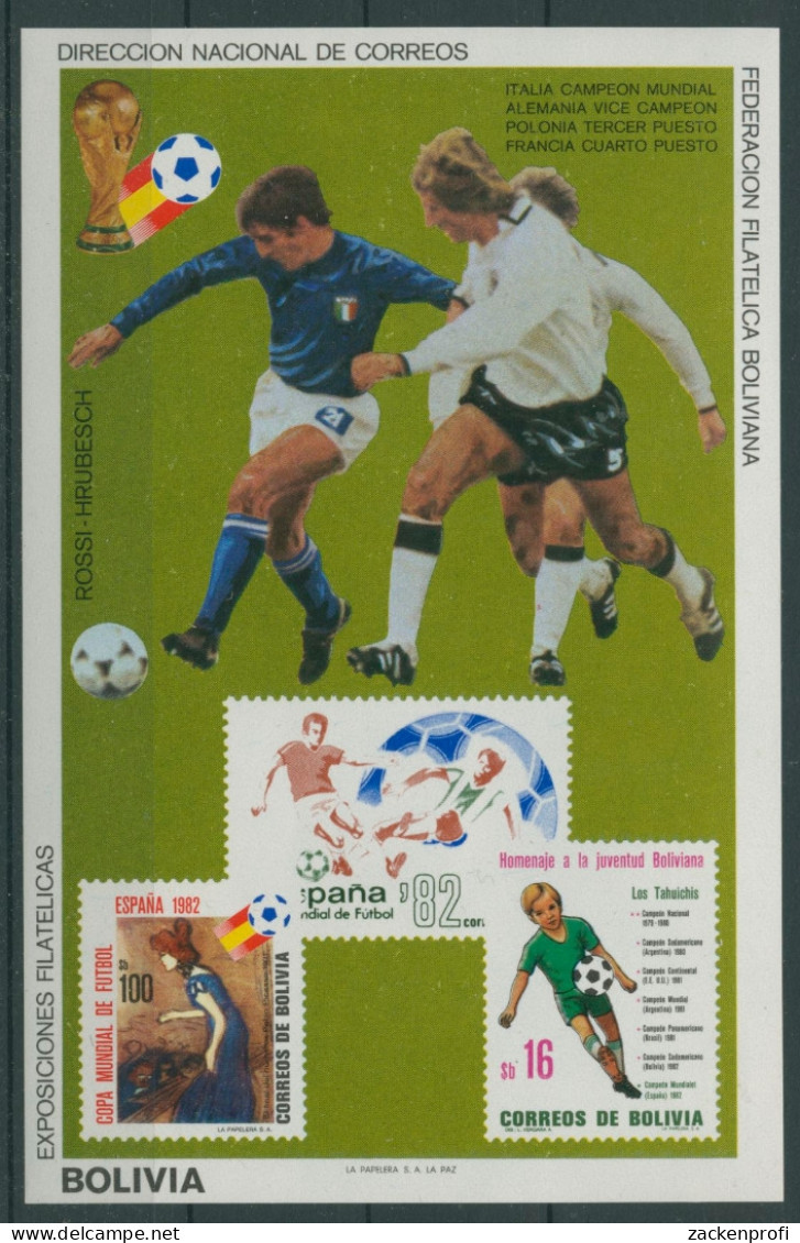 Bolivien 1982 Fußball-WM Spanien Block 129 Postfrisch (C22867) - Bolivie