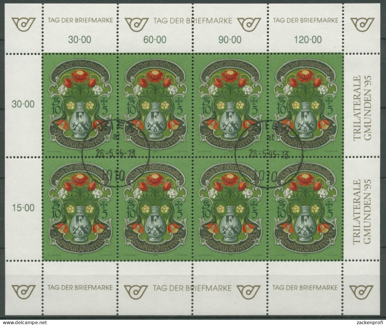 Österreich 1995 Tag Der Briefmarke Kleinbogen 2158 K Gestempelt (C14939) - Blocks & Sheetlets & Panes