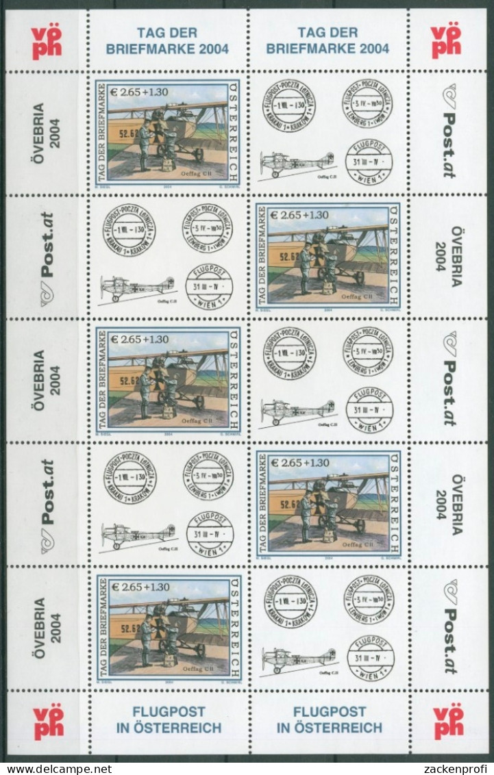 Österreich 2004 Tag Der Briefmarke, Militärflugzeug 2482 K Postfrisch (C14887) - Blocs & Feuillets