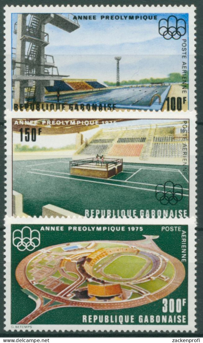 Gabun 1975 Vorolympisches Jahr Stadien 569/71 Postfrisch - Gabon