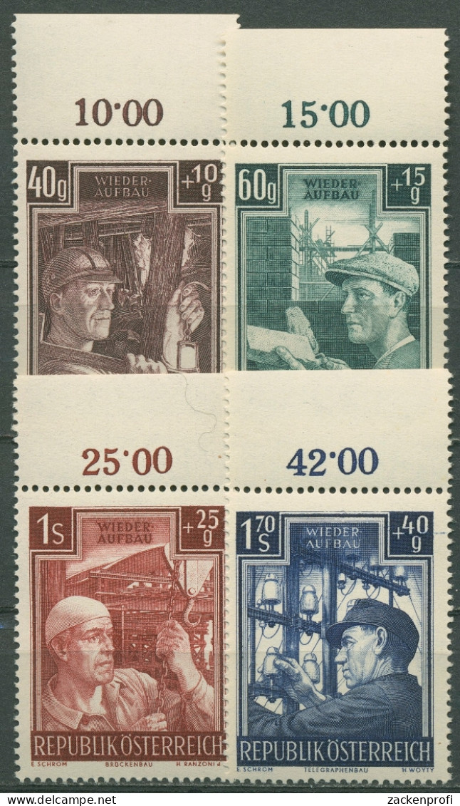 Österreich 1951 Wiederaufbau Mit Oberrand 960/63 OR Postfrisch - Nuevos