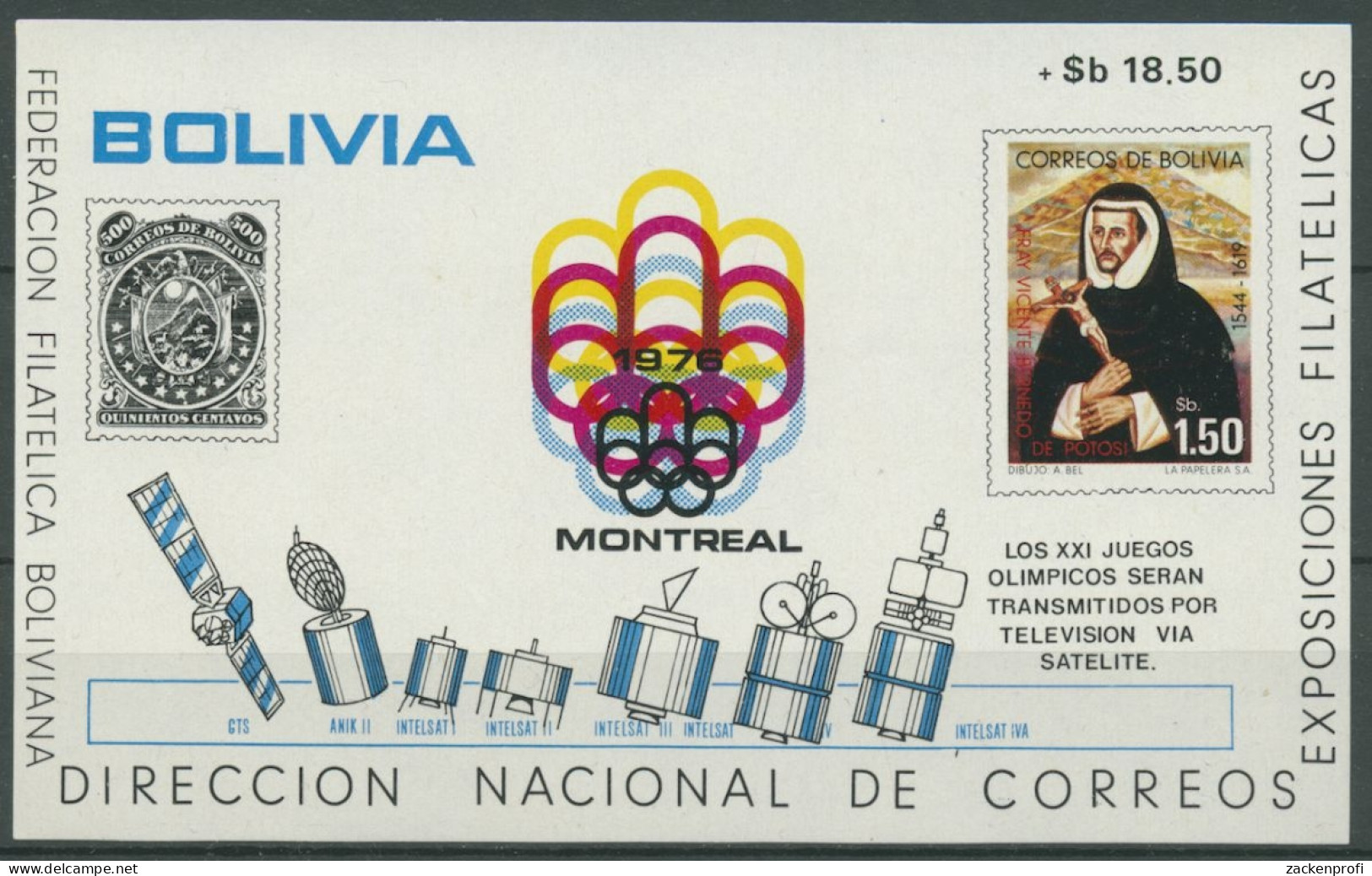 Bolivien 1976 Jahrersereignisse Olymp. Montreal Block 71 Postfrisch (C27914) - Bolivië