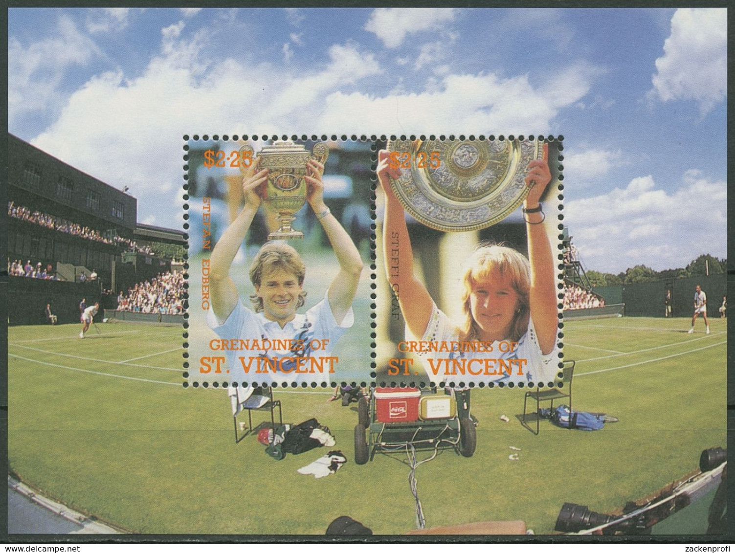 St. Vincent - Grenadinen 1988 Tennis Tennisspieler Block 37 Postfrisch (C95585) - St.Vincent & Grenadines