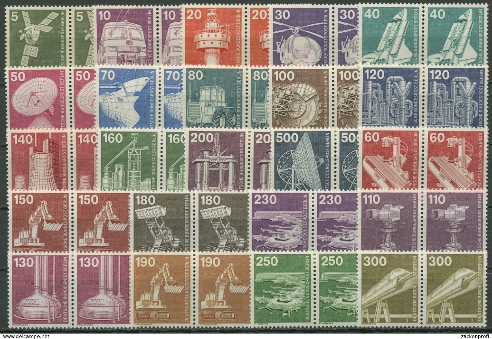 Berlin 1975/82 Industrie & Technik Wg. Paare 494/507, 582/86, 668/72 Postfrisch - Unused Stamps