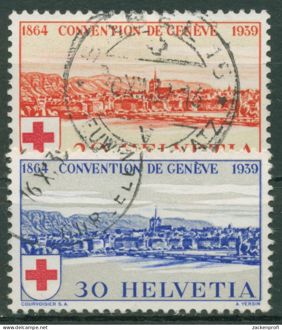 Schweiz 1939 75 Jahre Rotes Kreuz 357/58 Gestempelt - Oblitérés