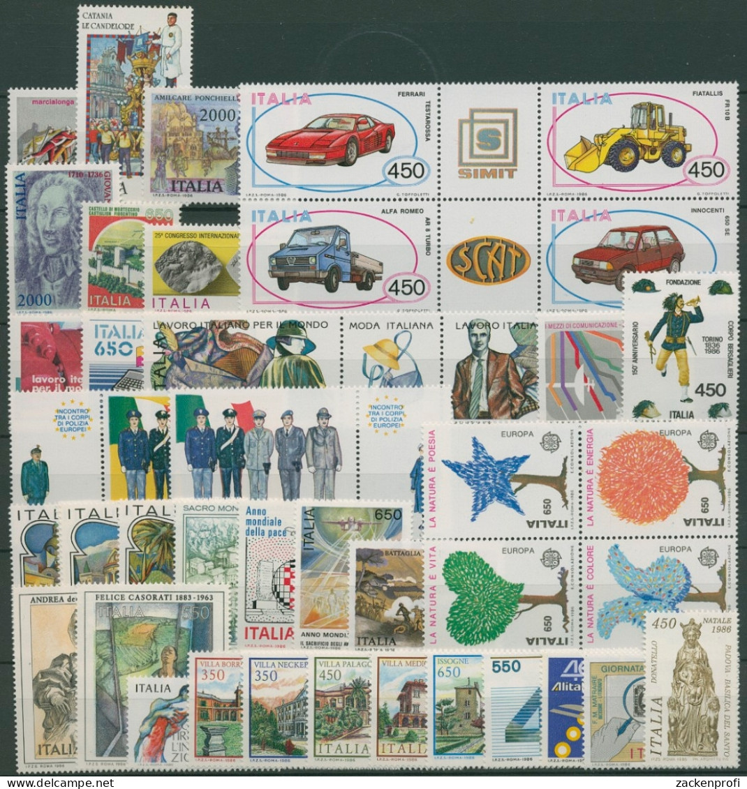 Italien 1986 Kompletter Jahrgang Postfrisch (SG16793) - 1981-90: Mint/hinged