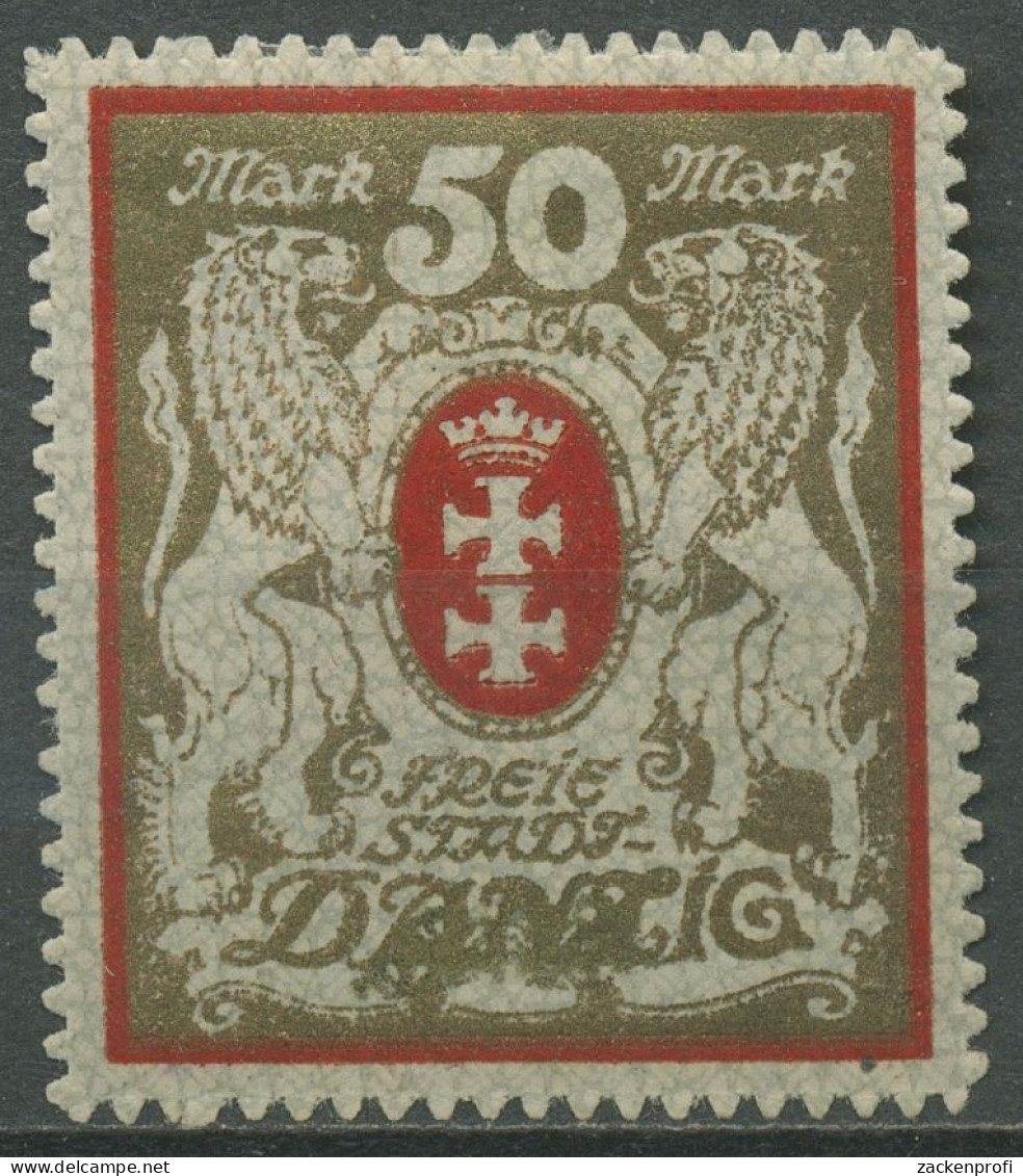 Danzig 1922 Freimarke Großes Staatswappen Mit WZ 2 X, 100 Xa Mit Falz - Nuovi