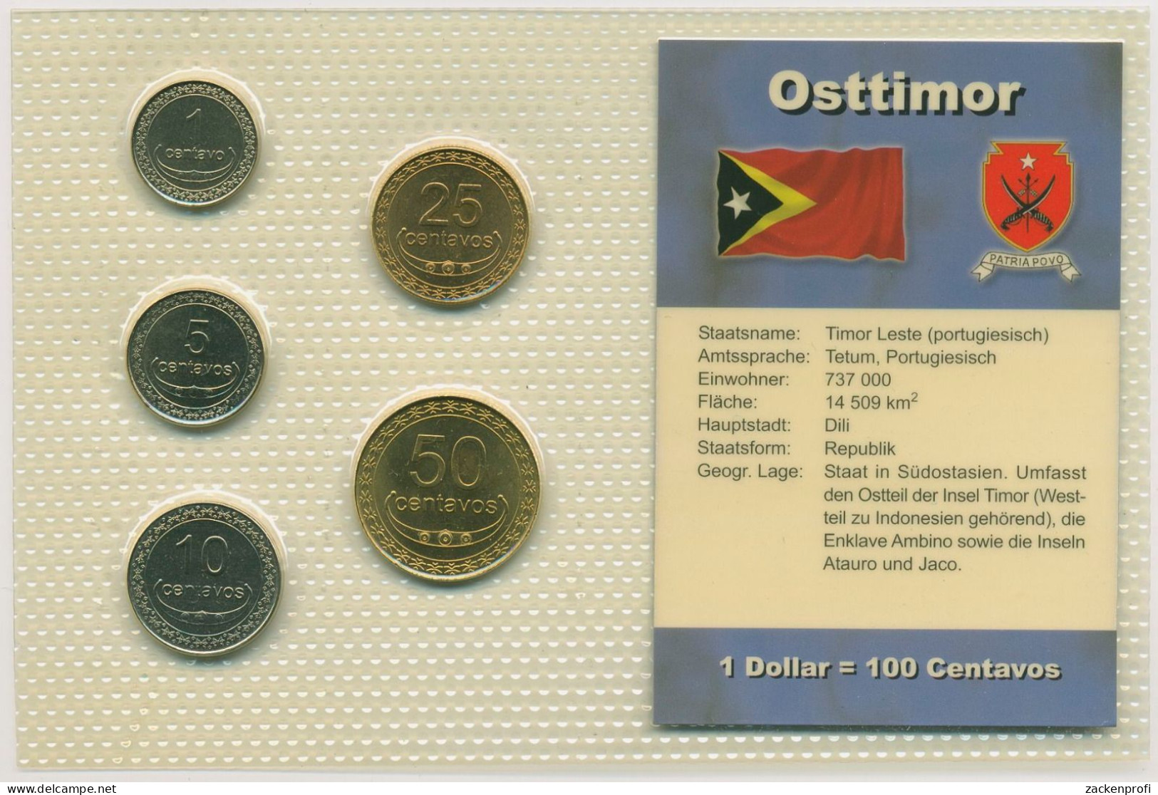 Osttimor 2004 Kursmünzen 1 - 50 Cents Im Blister, St (m4118) - Timor