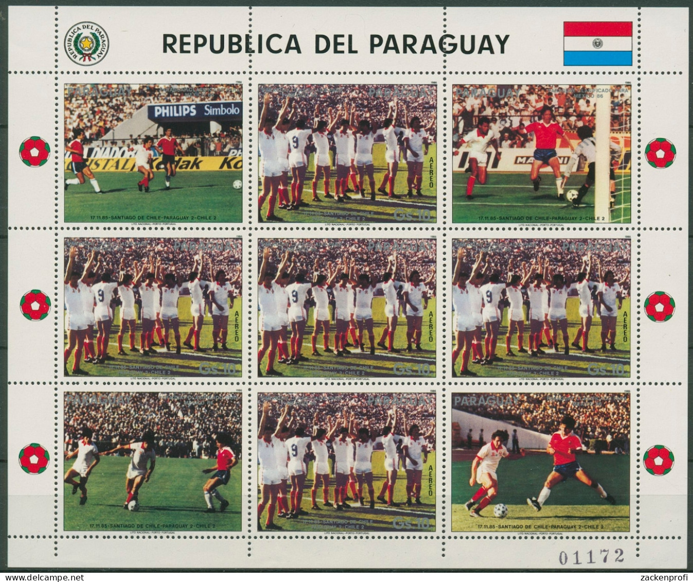 Paraguay 1986 Fußball-WM Mexiko Kleinbogen 3998 K Postfrisch (C95560) - Paraguay