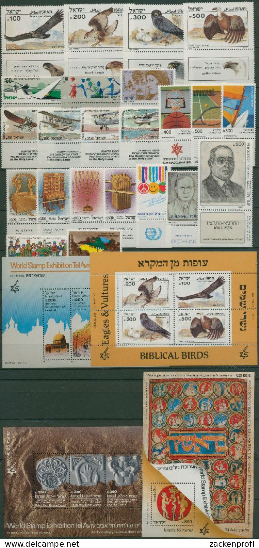 Israel 1985 Jahrgang Komplett 982/15 Mit Tab, Block 27/30 Postfrisch (SG61232) - Volledig Jaar