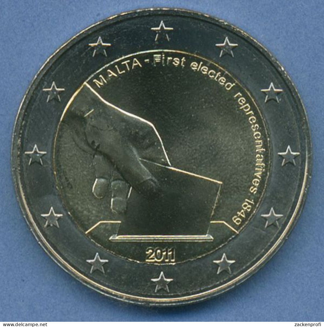 Malta 2 Euro 2011 Abgeordnetenwahl 1849, Vz/st (m4912) - Malta