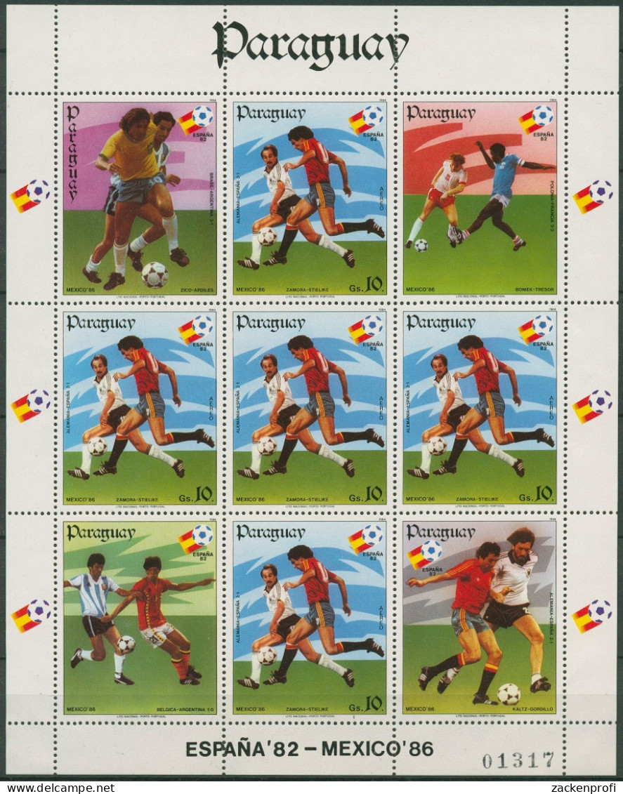 Paraguay 1984 Fussball-WM Spanien Mexiko Kleinbogen 3746 K Postfrisch (C95555) - Paraguay