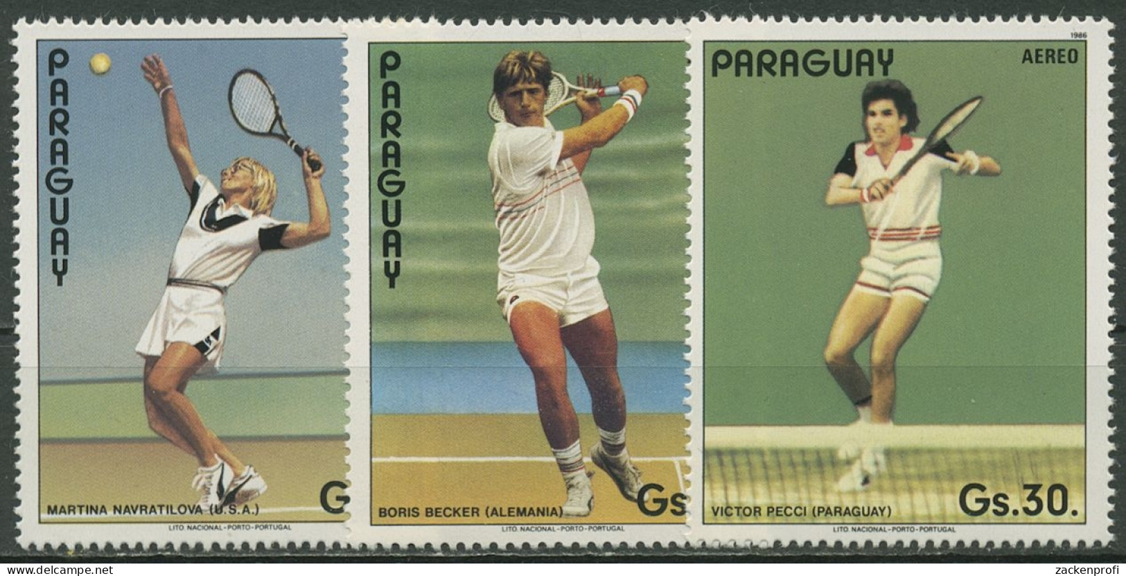 Paraguay 1986 Tennis Tennisspieler 3962/64 A Postfrisch - Paraguay