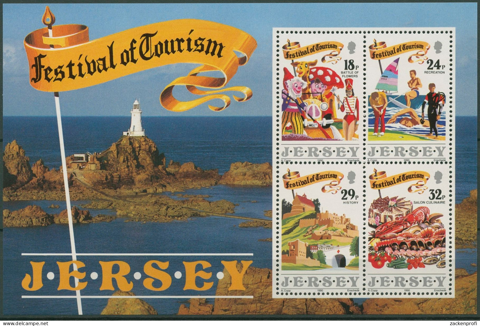 Jersey 1990 Tourismus Veranstaltungen Block 5 Postfrisch (C90813) - Jersey