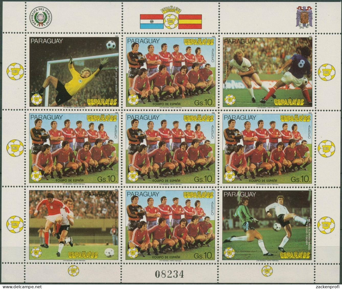 Paraguay 1982 Fußball-WM Spanien Kleinbogen 3536 K Postfrisch (C95551) - Paraguay