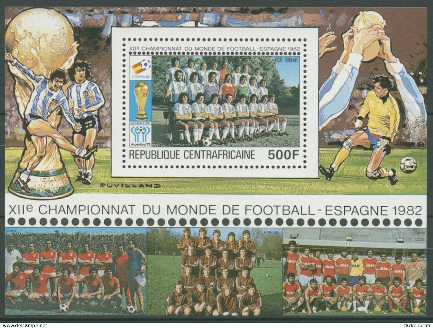 Zentralafrikanische Republik 1981 Fußball-WM Block 99 A Postfrisch (C28344) - Central African Republic