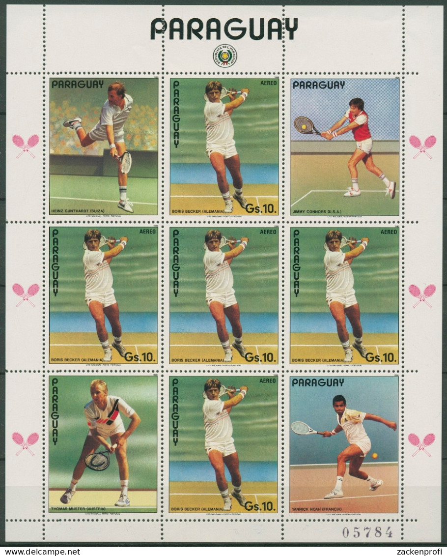 Paraguay 1986 Tennis Boris Becker Kleinbogen 3963 A K Postfrisch (C95558) - Paraguay