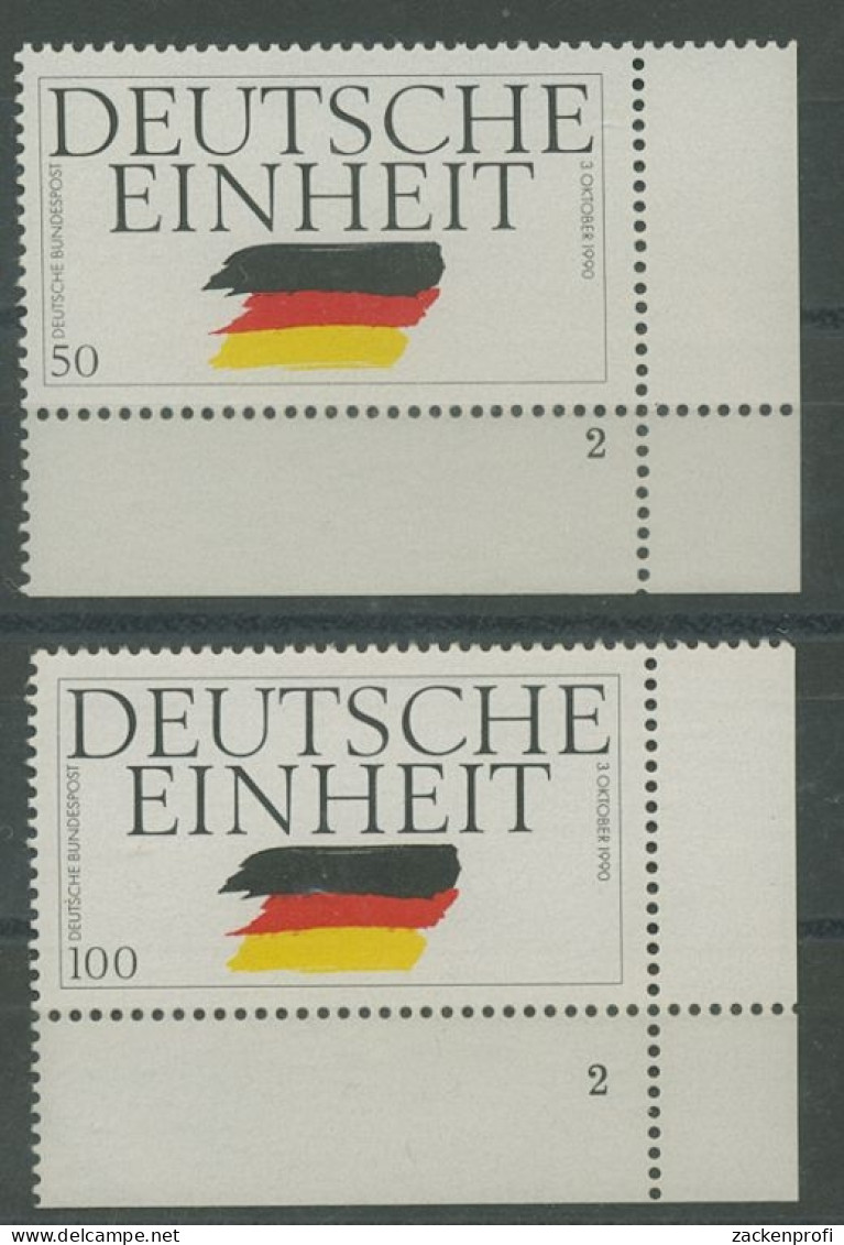 Bund 1990 Deutsche Einheit 1477/78 Ecke 4 Formnummer 2 Postfrisch (E767) - Ungebraucht