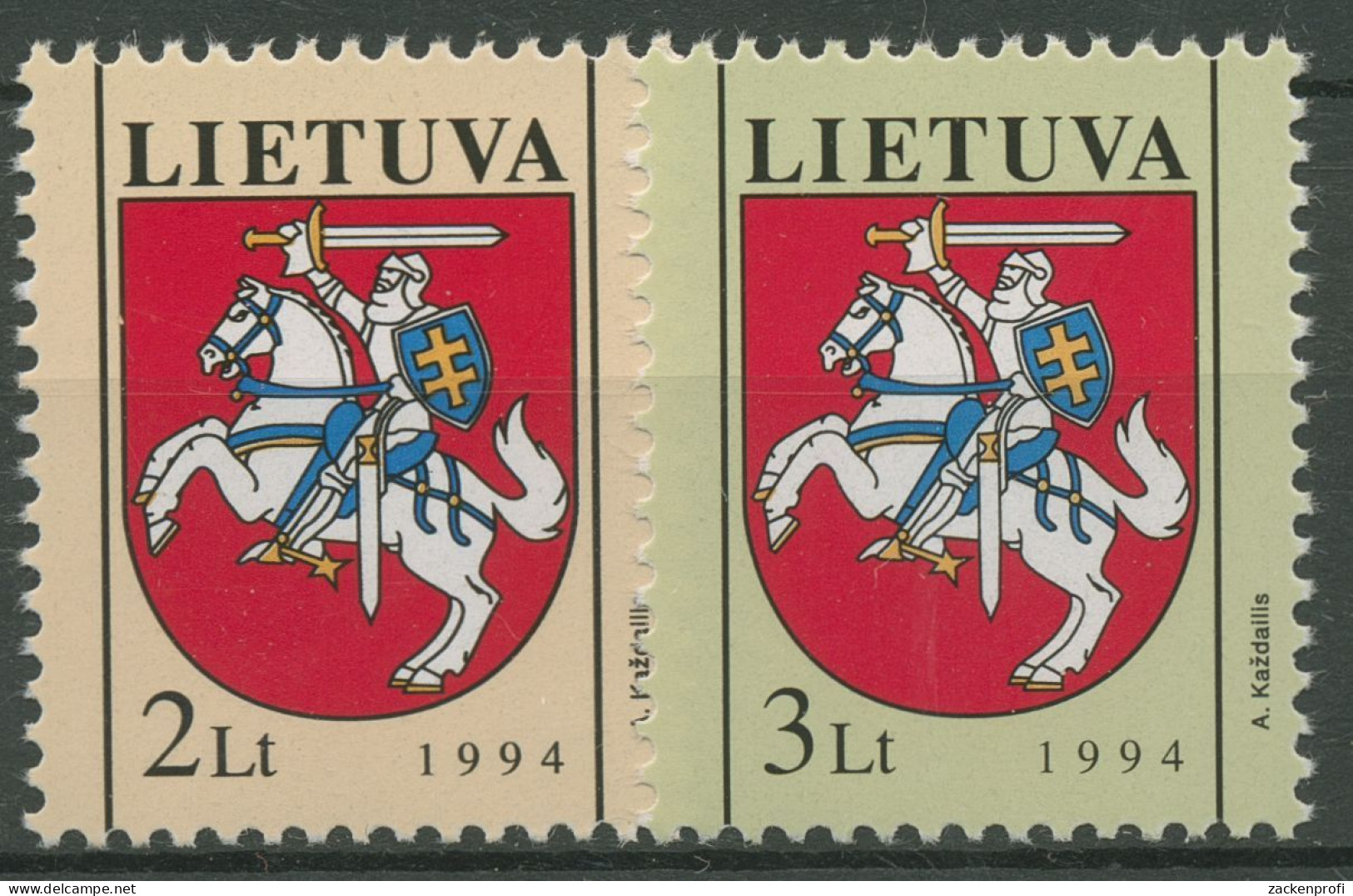 Litauen 1994 Freimarken Staatswappen 561/62 Postfrisch - Litauen