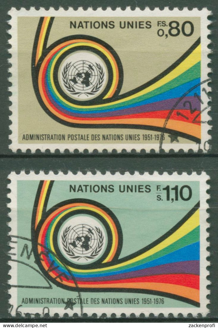 UNO Genf 1976 Postverwaltung Posthorn 60/61 Gestempelt - Usati