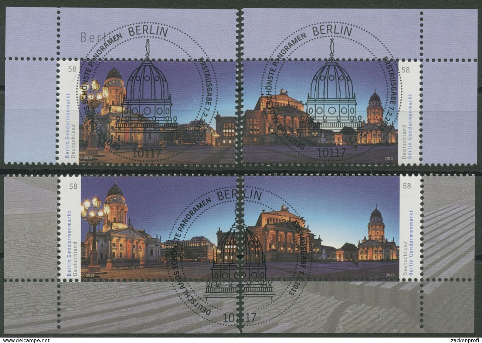 Bund 2013 Gendarmenmarkt Berlin 2983/84 Alle 4 Ecken Gestempelt (E3979) - Used Stamps