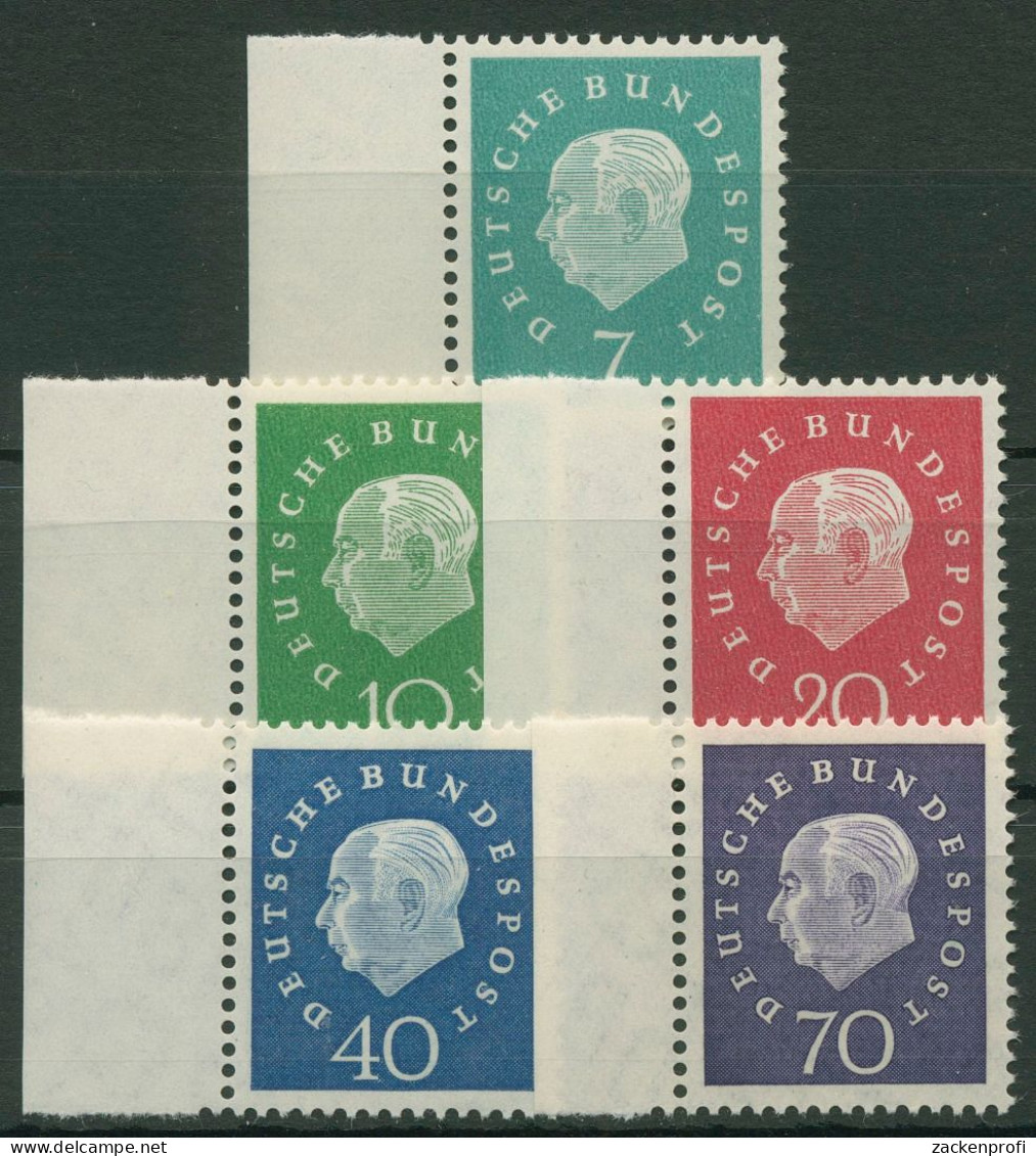 Bund 1959 Heuss Medaillon Bogenmarken 302/06 Rand Links Postfrisch - Unused Stamps