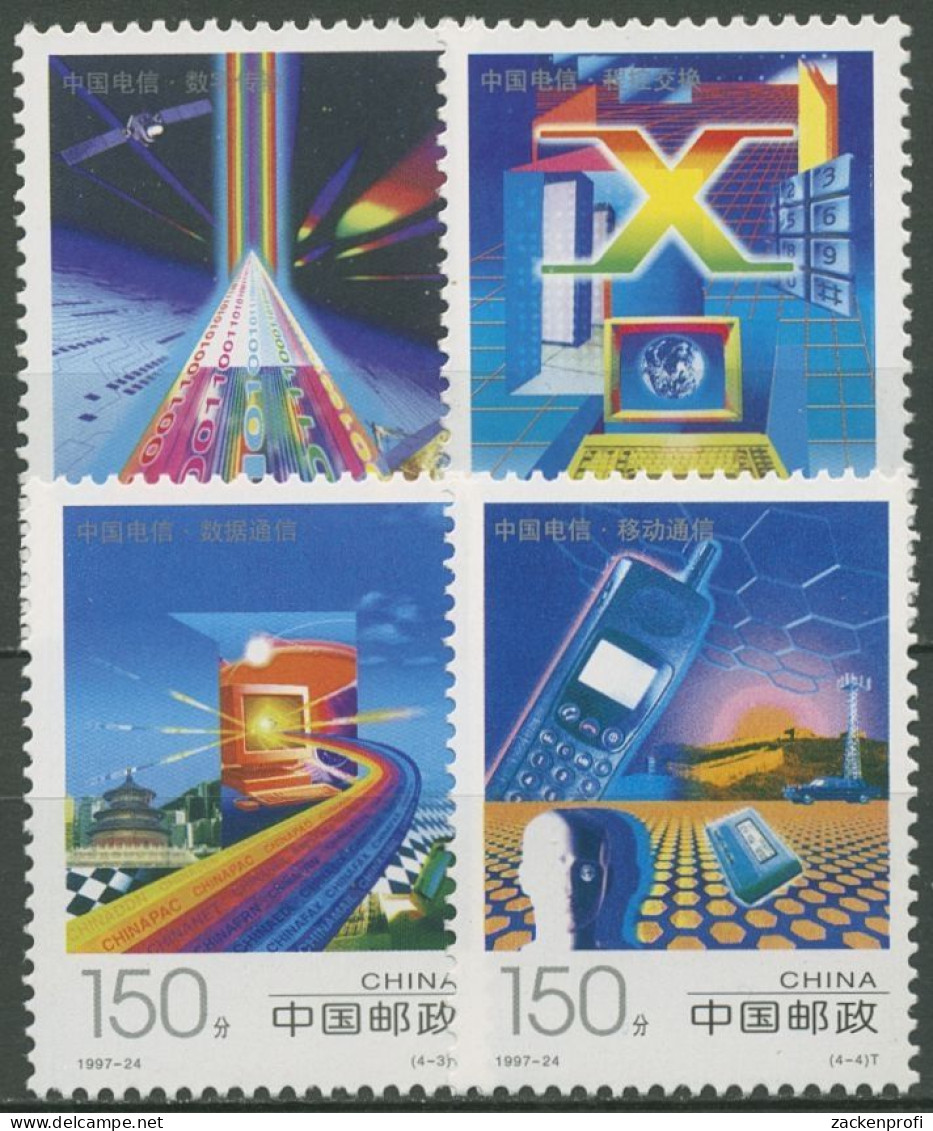 China 1997 Telekommunikation In China 2865/68 Postfrisch - Unused Stamps