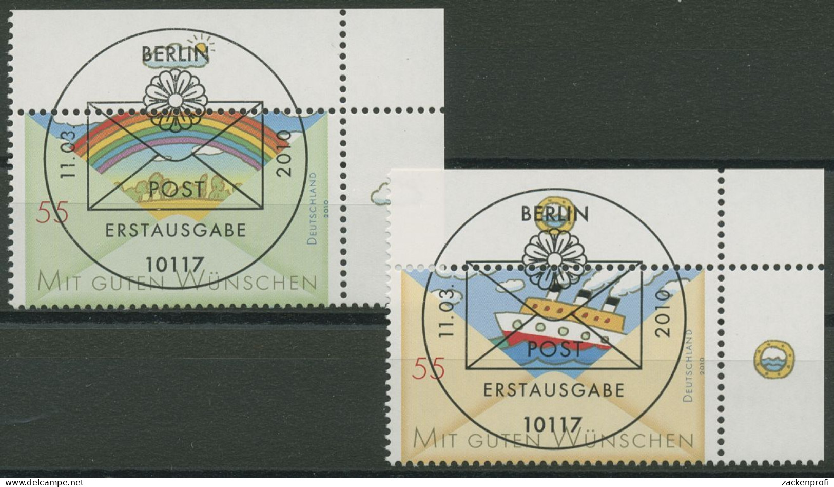 Bund 2010 Post: Grußmarken 2786/87 Ecke 2 Mit TOP-ESST Berlin (E3908) - Used Stamps