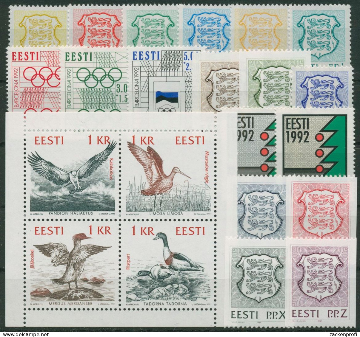 Estland 1992 Jahrgang Komplett 176/97 Postfrisch (G60039) - Estonia