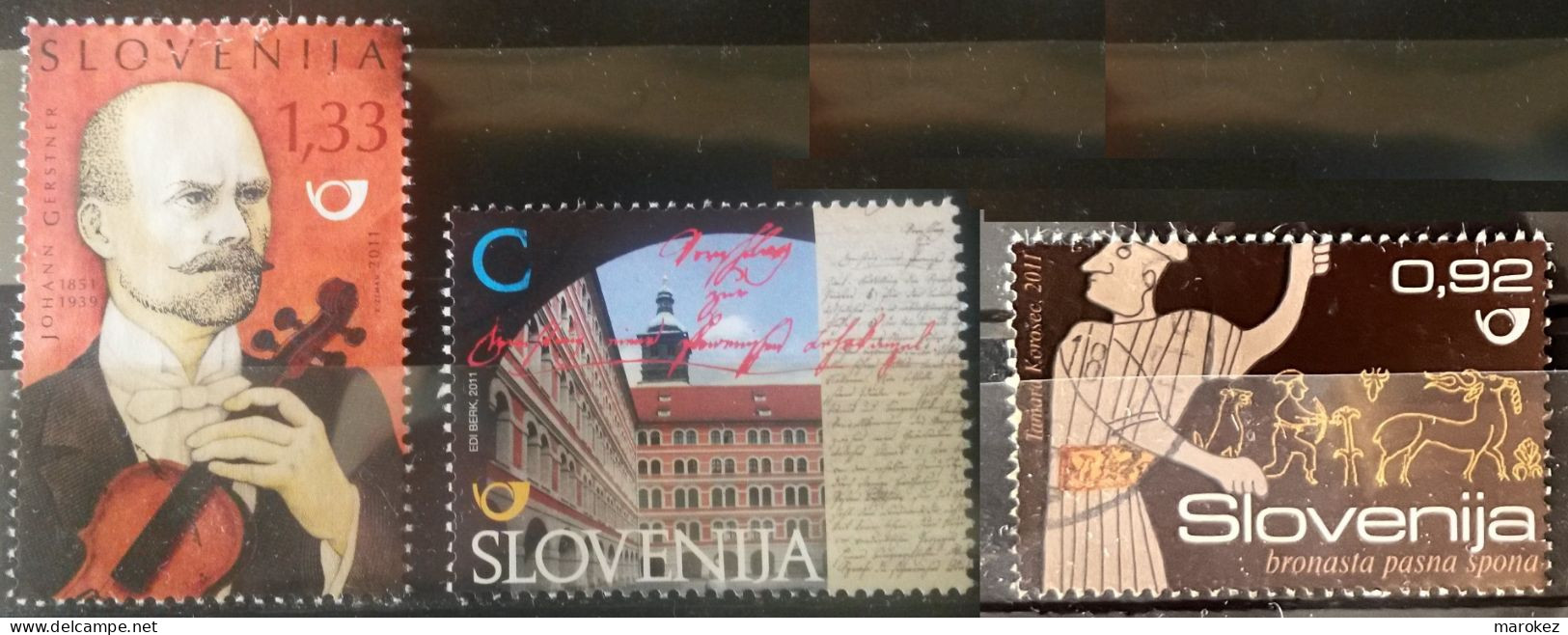 SLOVENIA 2011 Music, History & Archaeology 3 Postally Used Stamps MICHEL # 902,912,925 - Eslovenia
