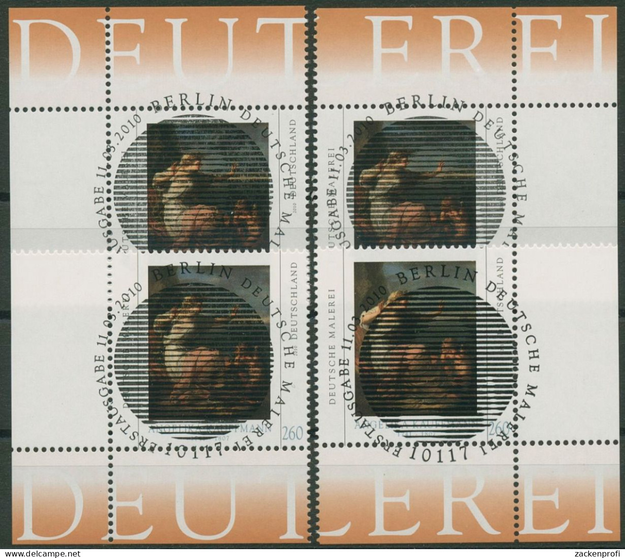 Bund 2010 Gemälde Angelika Kauffmann 2785 Alle 4 Ecken TOP-ESST Berlin (E3906) - Used Stamps