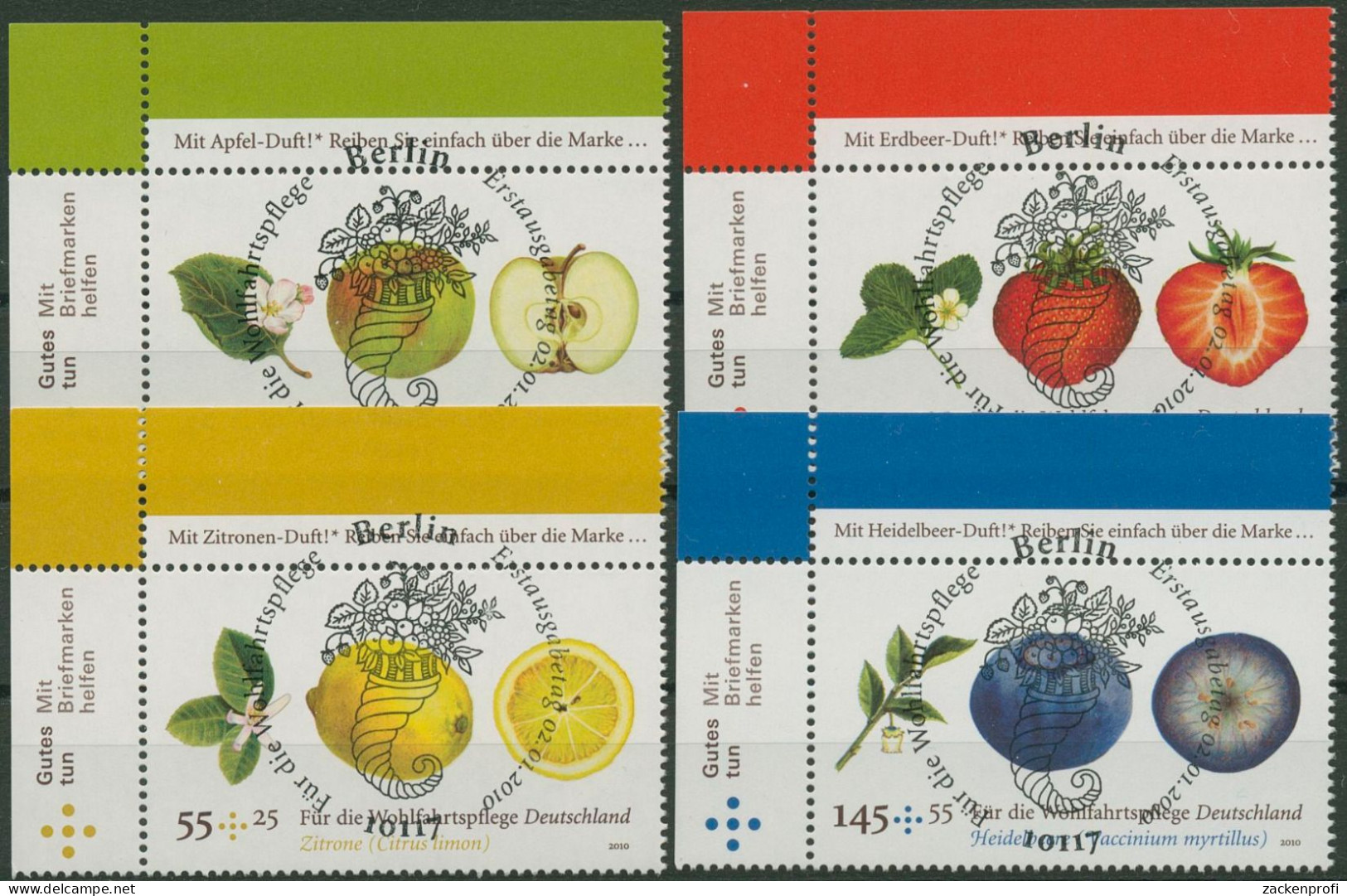 Bund 2010 Wohlfahrt: Obst 2769/72 Ecke 1 Mit TOP-ESST Berlin (E3898) - Gebraucht