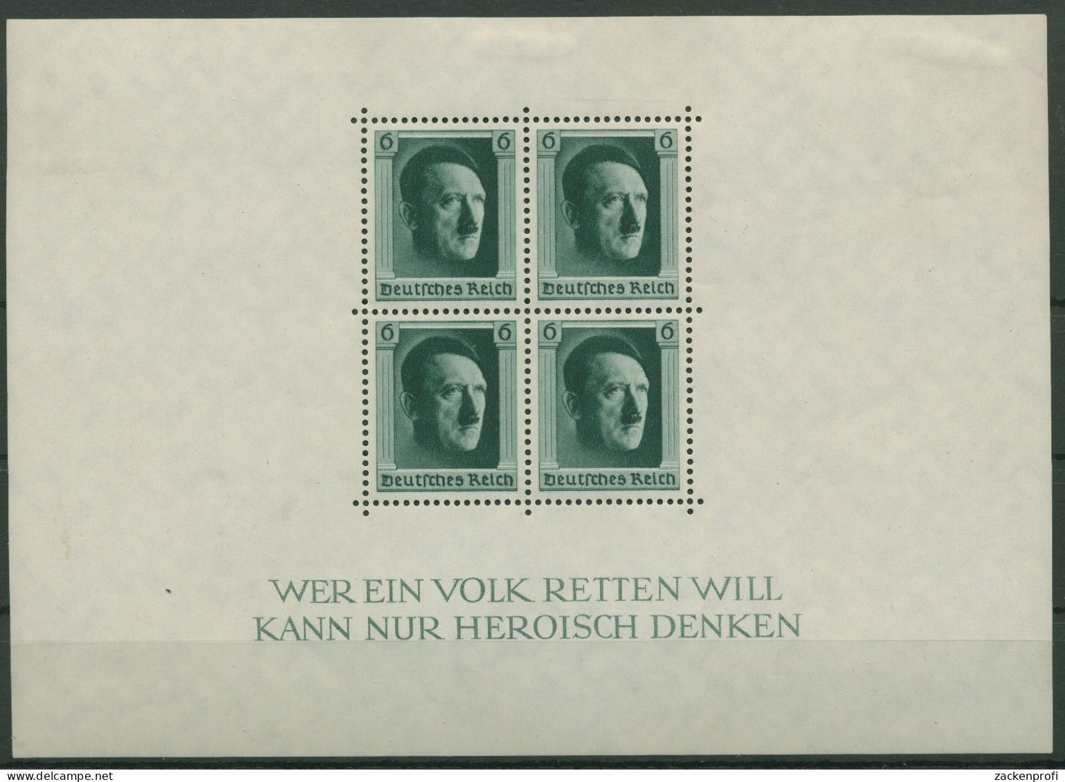 Deutsches Reich 1937 48. Geburtstag A. Hitler Block 7 Mit Falz - Blocks & Sheetlets