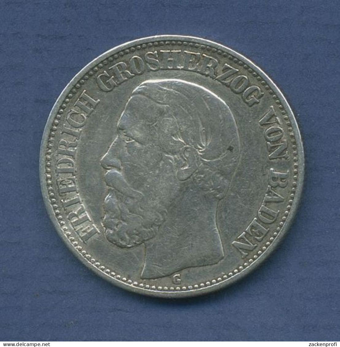Baden 2 Mark 1899 G, Kursmünze Großherzog Friedrich, J 28 Ss (m6431) - 2, 3 & 5 Mark Silver